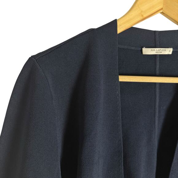 M.M. LaFleur The Sant Ambroeus Jardigan Crop Cardigan Sweater Navy Plus Size 1X - Picture 7 of 13